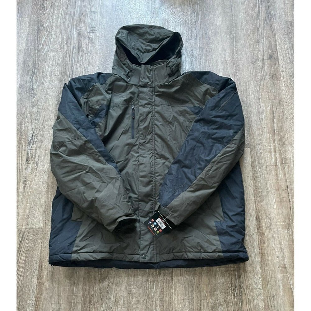 Hawke & Co Mens Winter Jacket Olive Green Black Sz 2XL